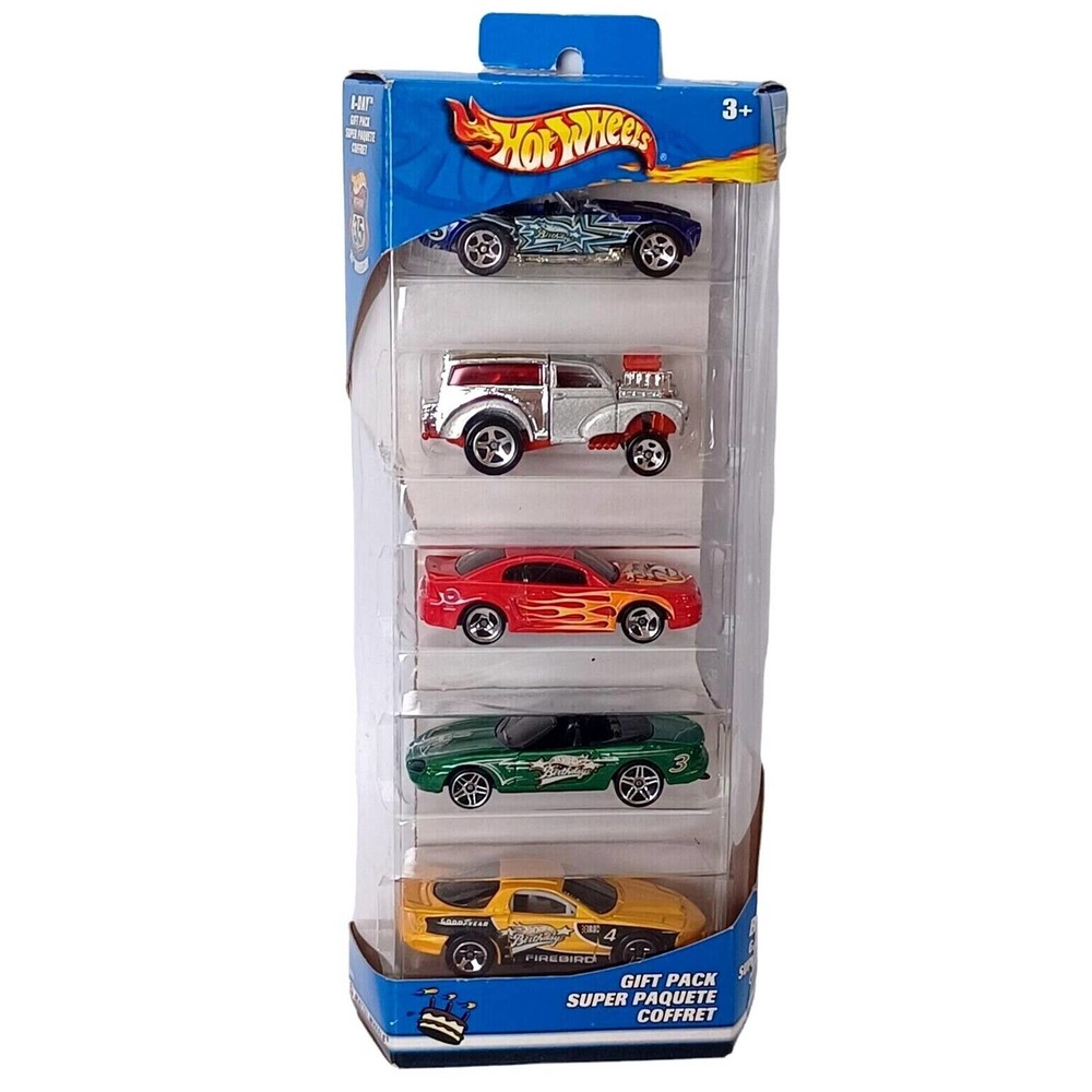 Hot Wheels B-DAY 5 Car Gift Pack 2002 # 57018 NIP New Reversed